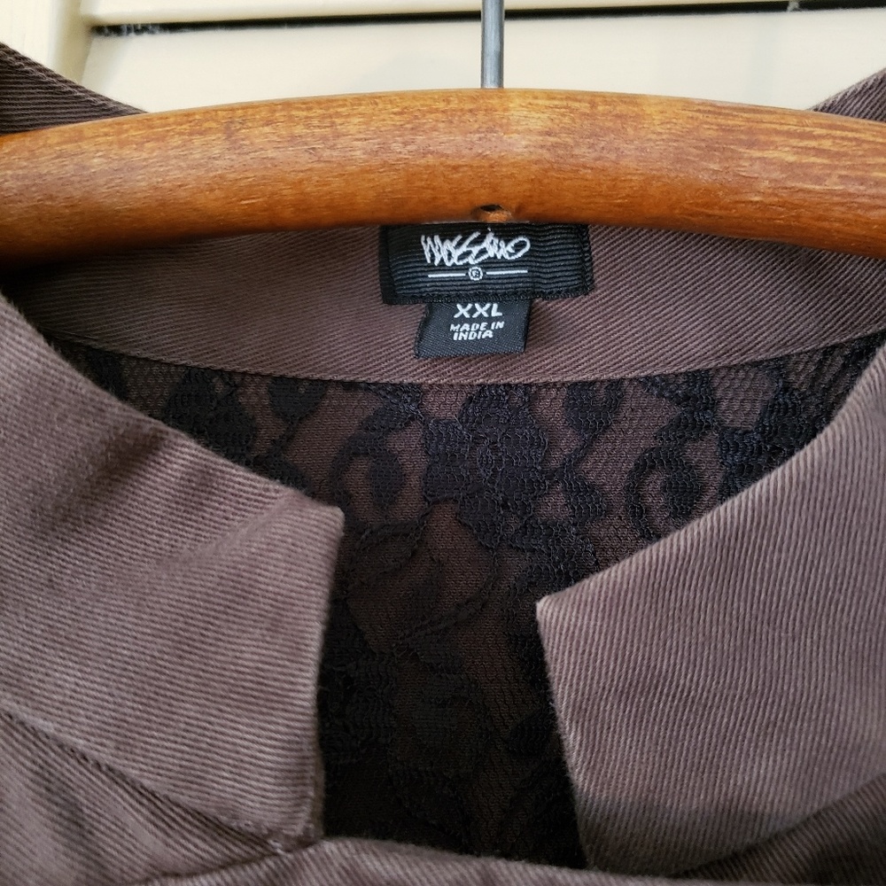 Mossimo army green military double breast jacket - Picture 4 of 7